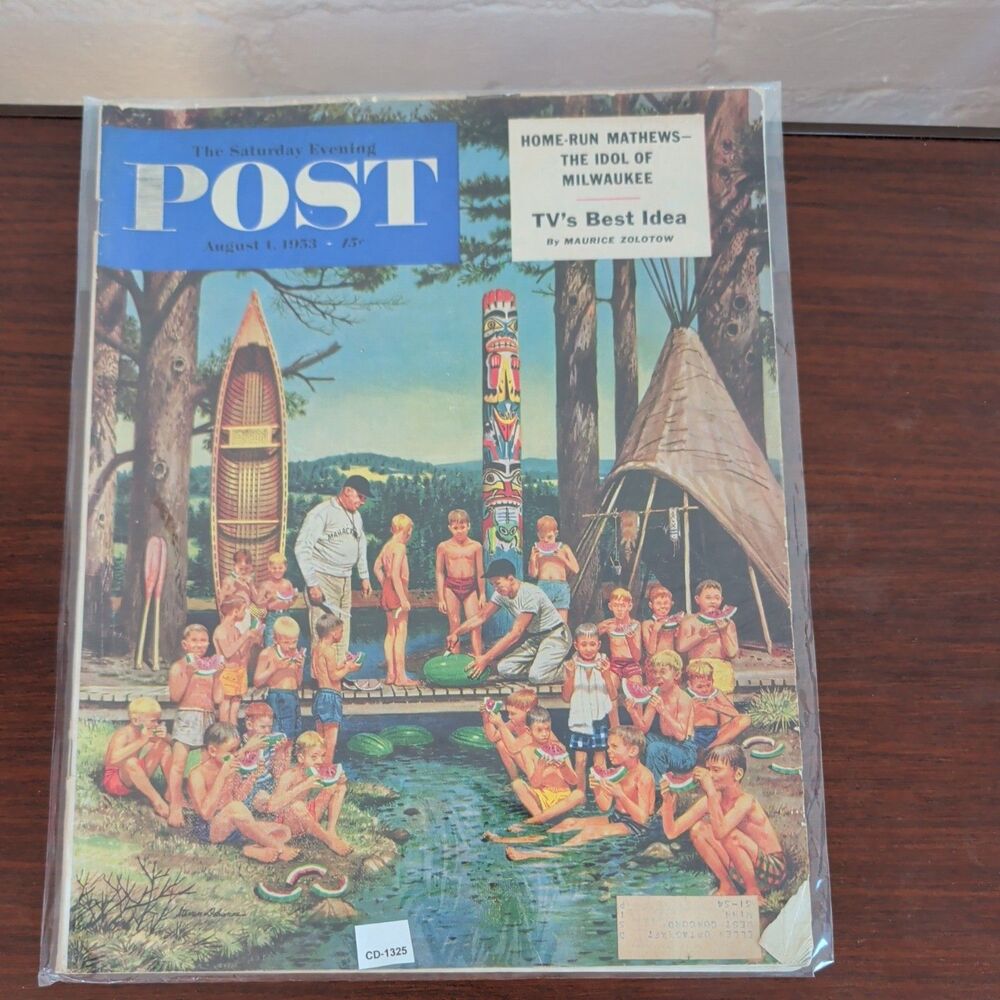 1953 AUGUST 1 SATURDAY EVENING POST MAGAZINE - ILLUSTRATED COVER - H 19127